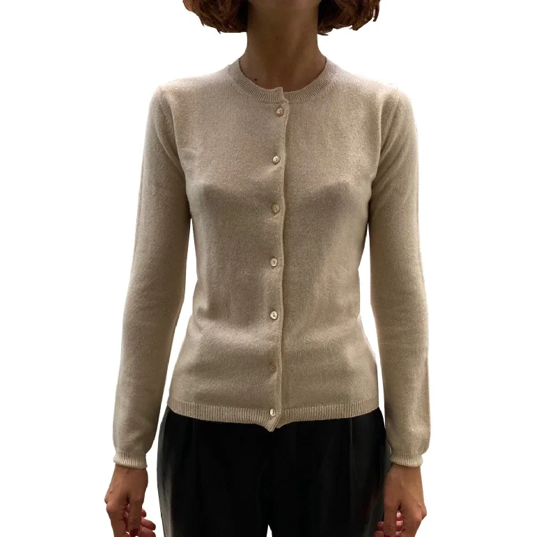 LA ROSE cardigan cashmere cappuccino Knit Fabric Woven Fabric Fleece Fabric