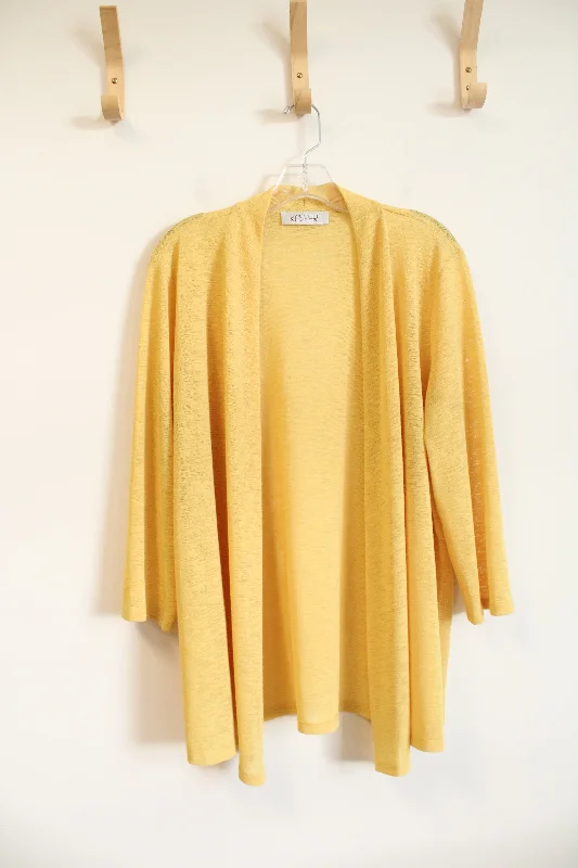 Kasper Lightweight Yellow Cardigan | M Tailored Straight A-Line