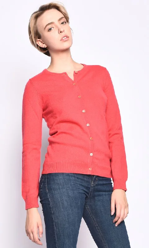 3VERY Women's Classic Round Cardigan Spandex Rayon Corduroy