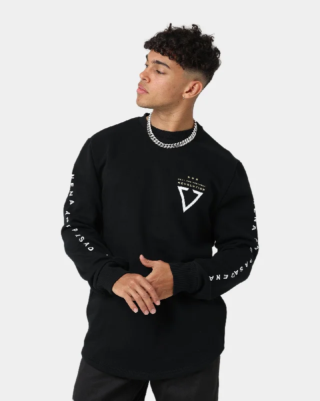 Nena and Pasadena Escape Dual Curved Sweater Jet Black Transparent Opaque Sheer