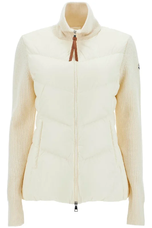 Hybrid Padded Cardigan  - Bianco Print Jacquard Patchwork