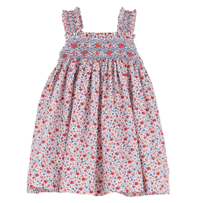 Floral Strappy Smock Dress