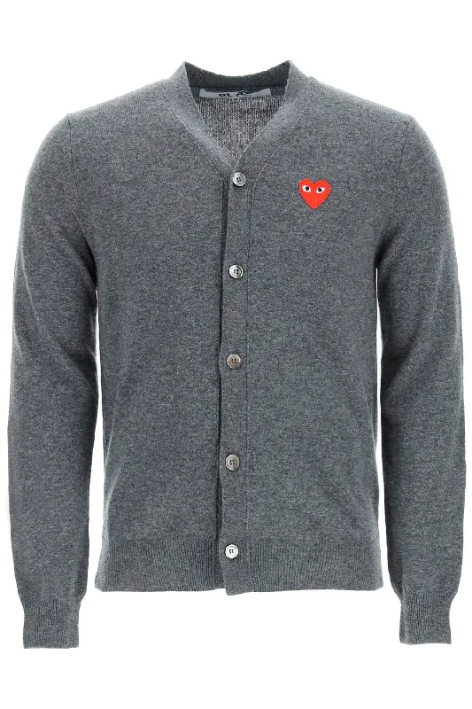Unisex Heart Cardigan  - Grey Transparent Opaque Sheer