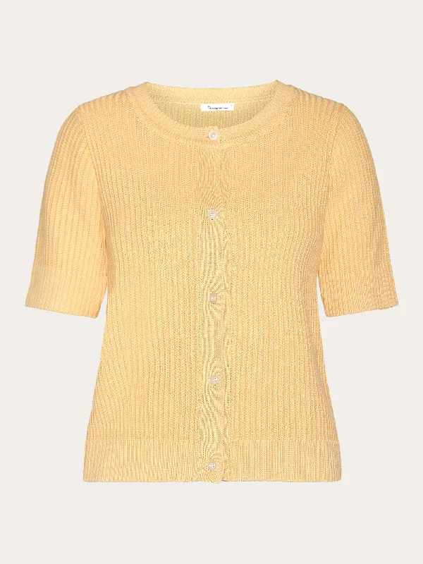 Short sleeve knitted cardigan - OCS/Vegan - Impala Velvet Chenille Corduroy