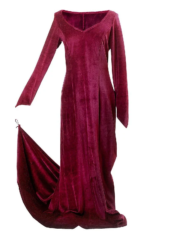 Wine Red Velvet Dress