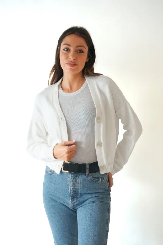 Diana Cardigan (Sugar White) Rayon Fabric Velvet Fabric Corduroy Fabric