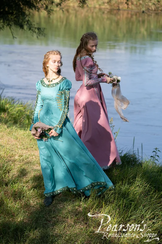 Water Flowers Medieval Dress