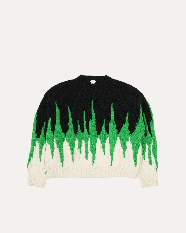 Wool Graphic Sweater Iron Safe Non-Iron Wrinkle Free