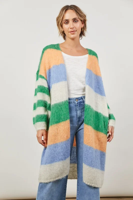 Isle Of Mine Serene Stripe Cardigan - Various Colours, One Size Plaid Cardigan Polka Dot Checkered