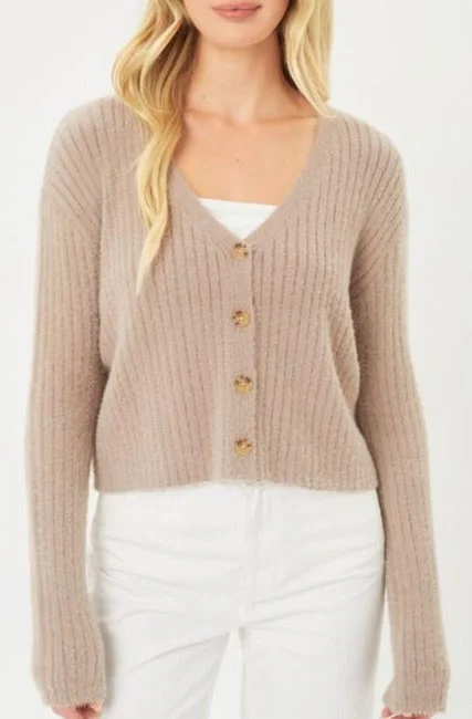 Button Up Fuzzy Cardigan Nylon Fabric Polyester Fabric Spandex Fabric