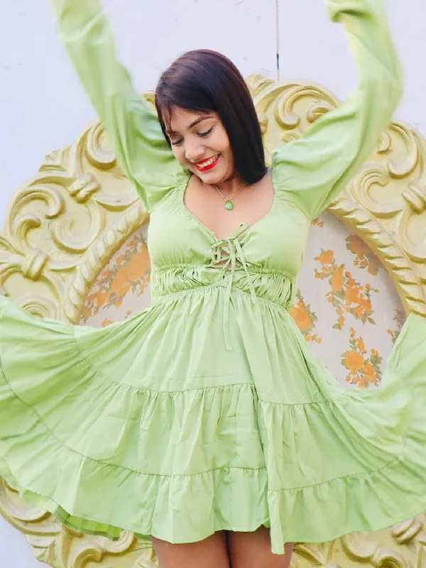 TANDUL  Women Fit and Flare Green Dress