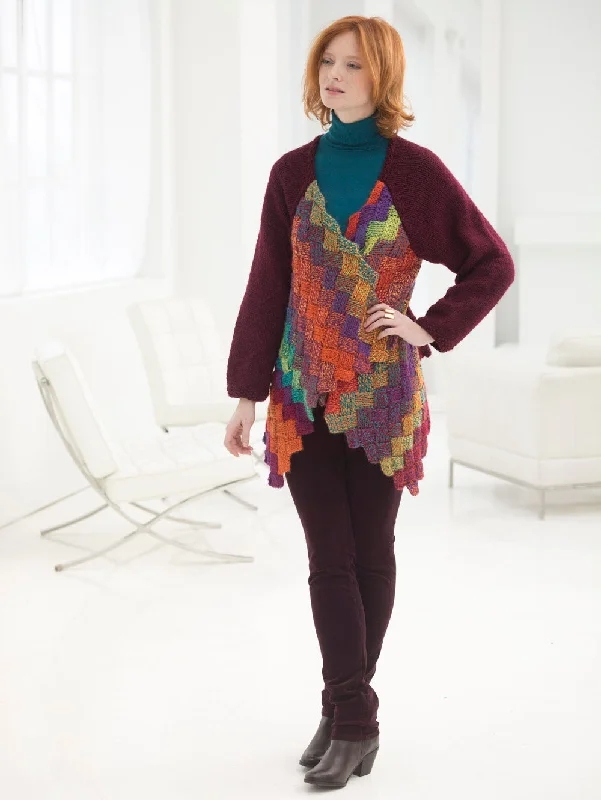 Eclectic Entrelac Cardigan (Knit) Casual Formal Business