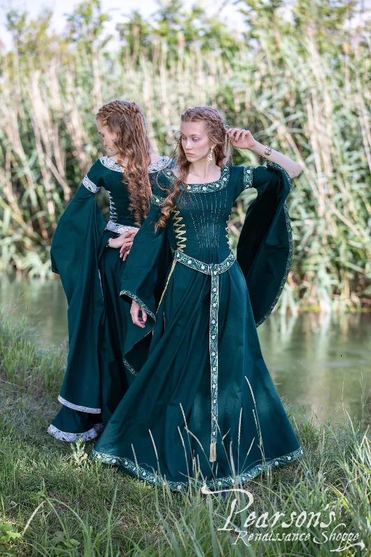 Fantasy Elven Dress with Long Flowing Sleeves