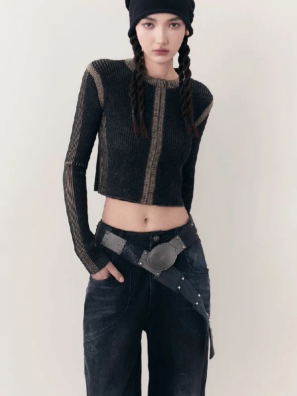 Retro thin Slim knit sweater【s0000006396】 Glossy Satin Silk