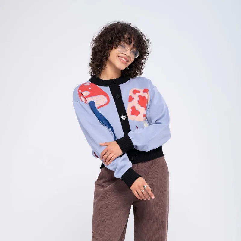 Santa Cruz Womens Cardigan Once Upon A Cardigan - Multi Plaid Cardigan Polka Dot Checkered