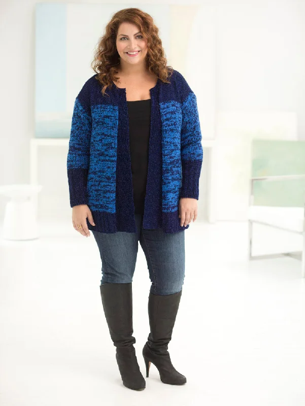 Curvy Girl® Subtle Texture Cardigan (Knit) Stretchy Elastic Breathable