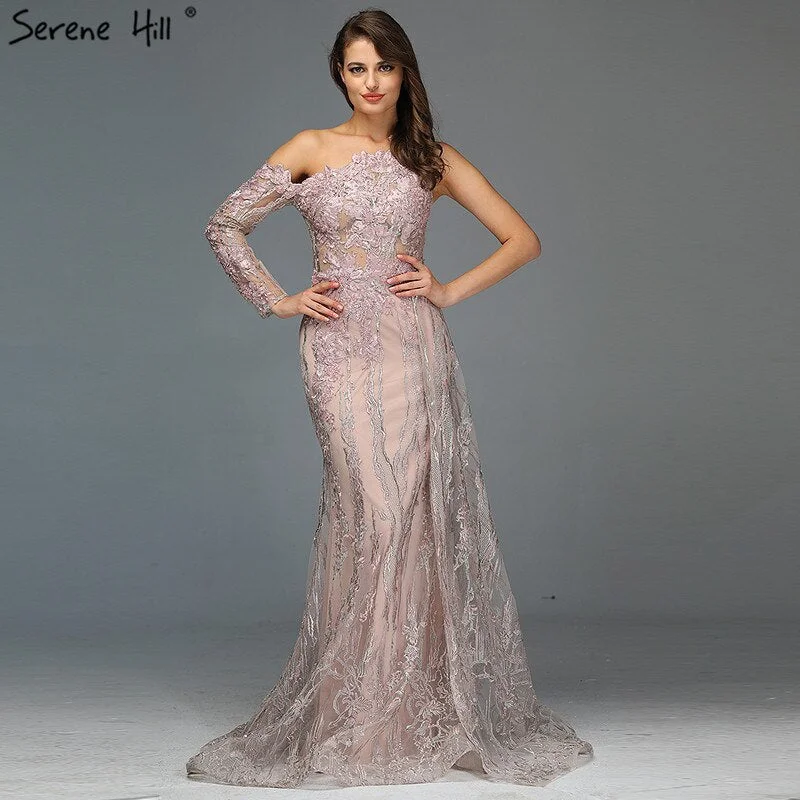 Pink Beading Diamonds Sexy Evening Dresses Real Photo One-Shoulder Mermaid Formal Dress 2024 Serene Hill LA60999 Pink Beading Diamonds Sexy Evening Dresses Real Photo One-Shoulder Mermaid Formal Dress 2024 Serene Hill LA60999