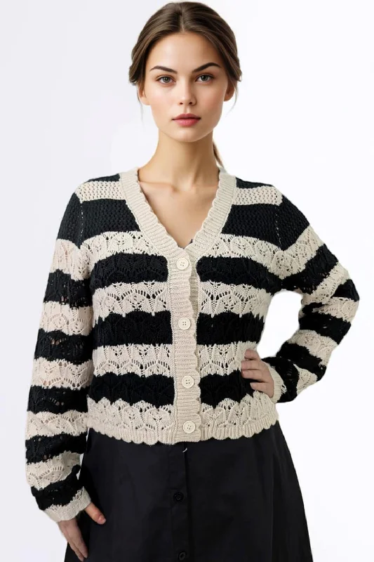 FL2015 CROCHET CARDIGAN SWEATER Zippered Buttoned Snapped