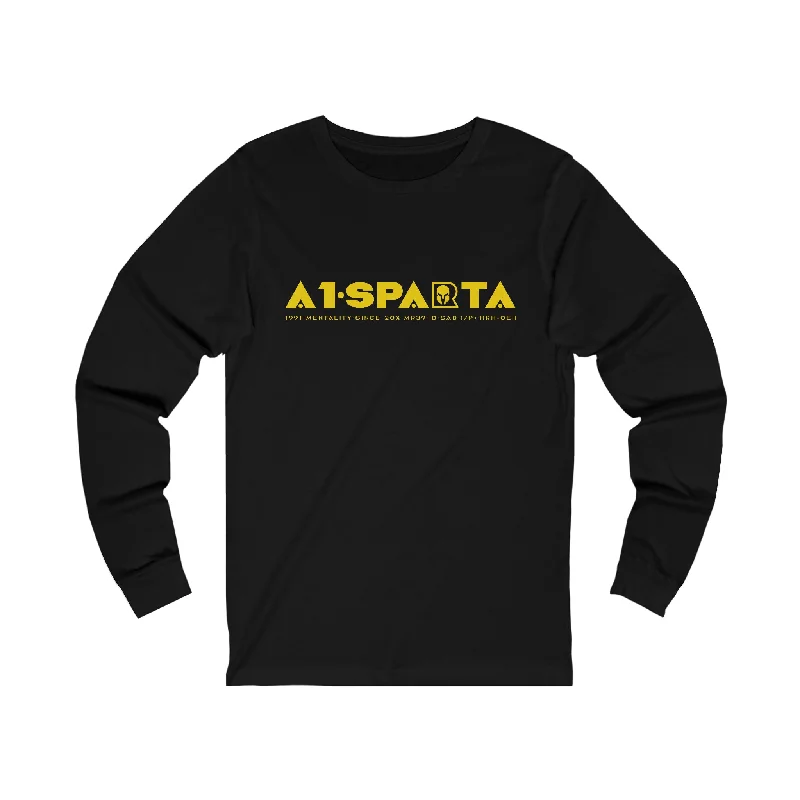 A1Sparta Unisex Jersey Long Sleeve Tee Collared Crew Neck Turtle Neck