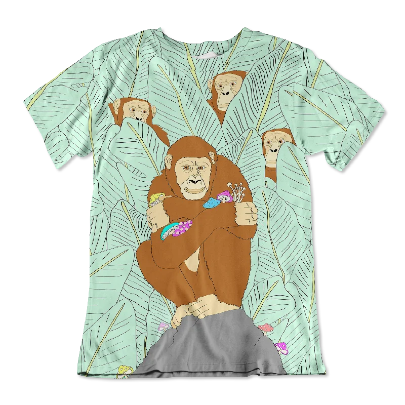 Apes Psi~ All Over Print Unisex Tee Spandex Blend Rayon Blend Denim Blend