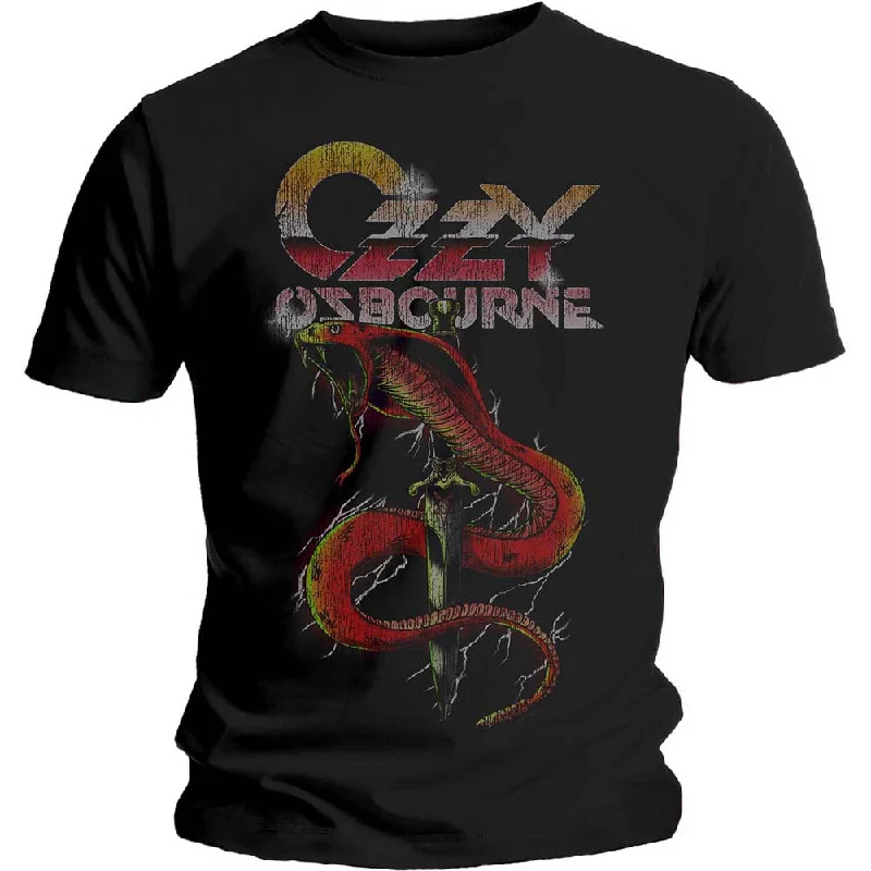 OZZY OSBOURNE Attractive T-Shirt, Vintage Snake Silk Blend Satin Velvet