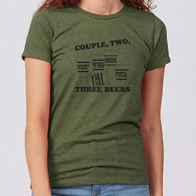 Couple, Two, Three State Fair Beers Minnesota Women's Slim Fit T-Shirt Elasticated Padded Insulated