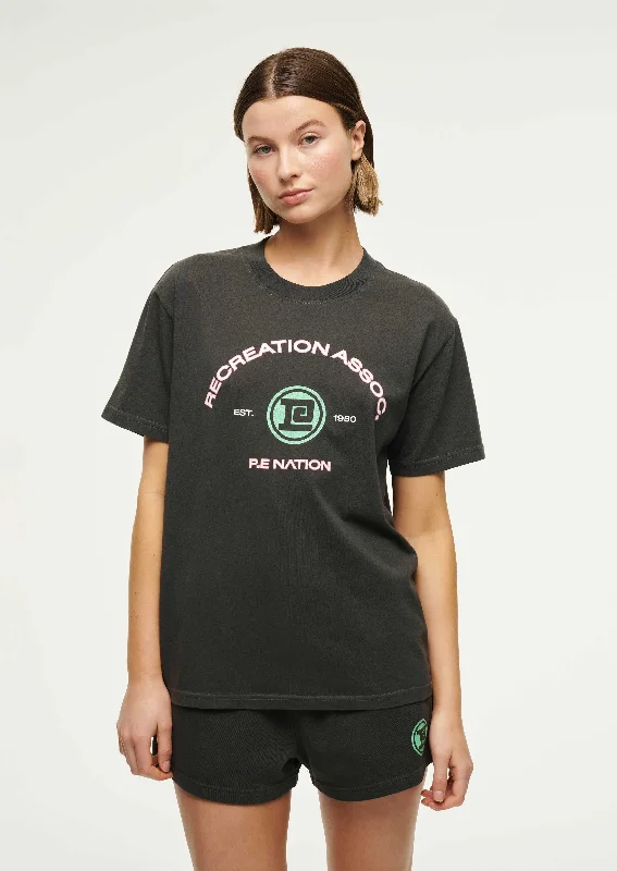 CRESCENT TEE IN ASPHALT Oversized T-Shirt Spandex breathable