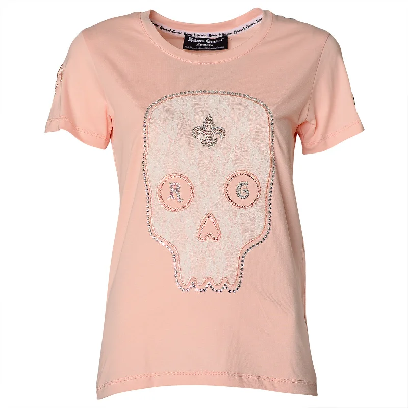 Summer Skull T-Shirt Rosa Wool Fabric Cashmere Fabric Tweed Fabric