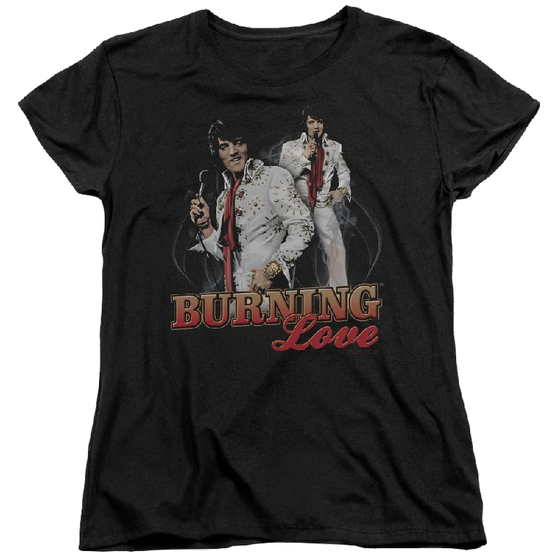 Elvis Presley Burning Love - Women's T-Shirt Handmade Hand-knitted Hand-woven