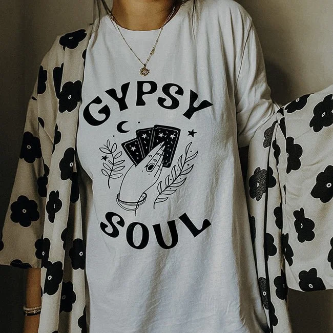 Gypsy Soul Heavyweight Tee Mesh Blend Leather Blend Suede Blend