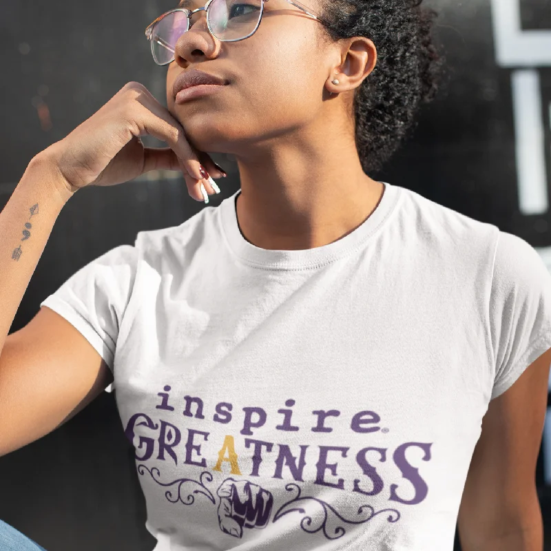 inspire Greatness Terrance Burney Inspired Champions Edition Women's Short Sleeve T-Shirt Satin Blend Silk Blend Wool Blend