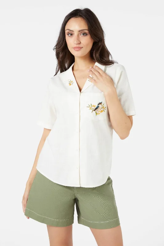 Kookaburra Emb Shirt Basic T-Shirt Crew Neck Short Sleeve