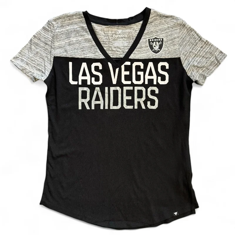 Las Vegas Raiders Women’s Marble Split V Neck Shirt Graphic Embroidered Appliqued