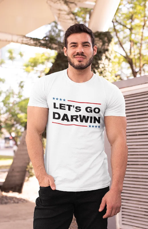 Lets Go Darwin T-Shirt Unisex Iron Safe Non-Iron Wrinkle Free