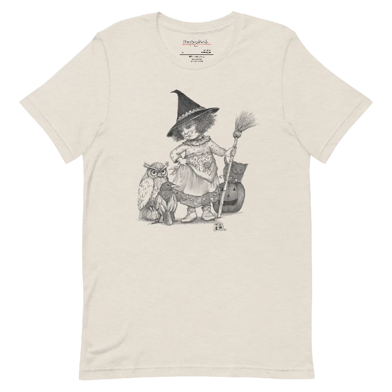 Little Witch and Friends Unisex T-Shirt Ribbed T-Shirt High Neck Heavyweight