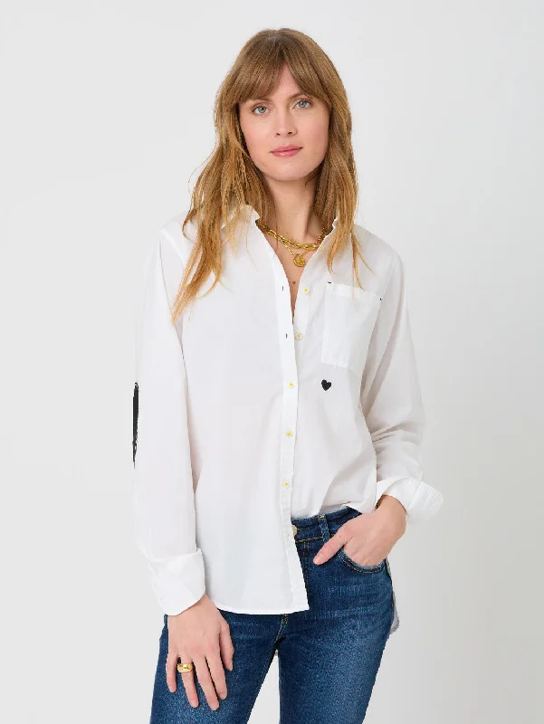 Mia Shirt - White Rayon Fabric Velvet Fabric Corduroy Fabric