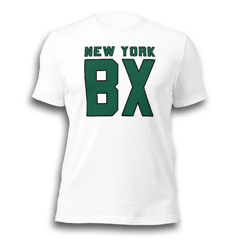 NEW YORK BX WHITE UNISEX T-SHIRT Mesh Fabric Canvas Fabric Denim Fabric