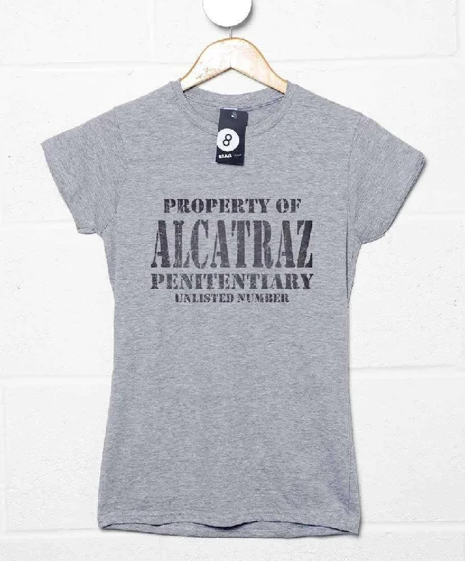 Property Of Alcatraz Penitentiary Fitted Womens T-Shirt As Worn by Debbie Harry Hooded Caped Shawl Collar