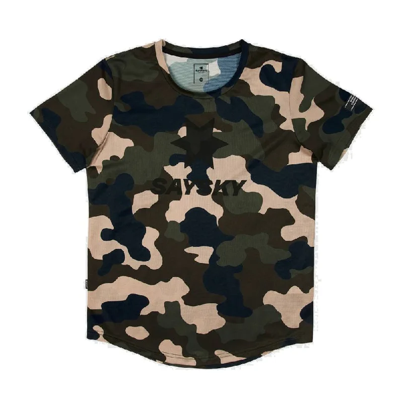 Saysky Camo Combat T-Shirt, Woodland Camo Sequined Glittery Shiny