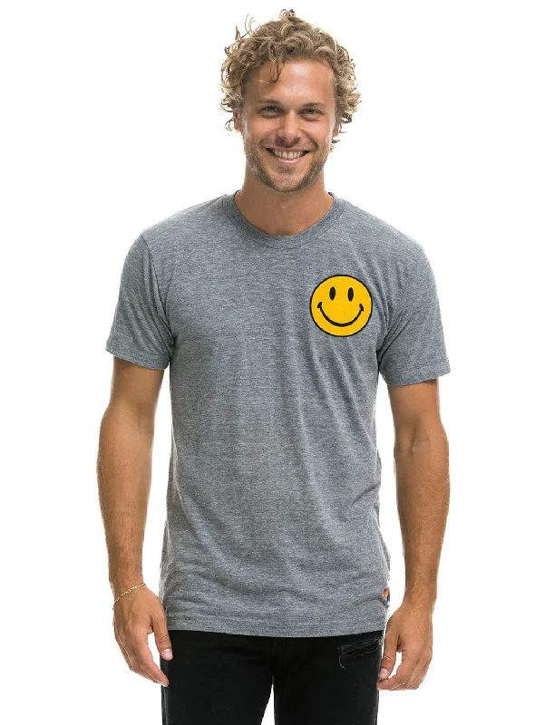 Smiley Crew Tee - Heather Grey Terry Blend Velvet Blend Canvas Blend