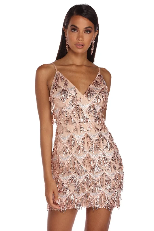 Alexia Fab Fringed Dress Bodycon Club Sequined