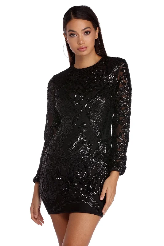 Cher Sassy Sequin Mini Dress empire Waist empire