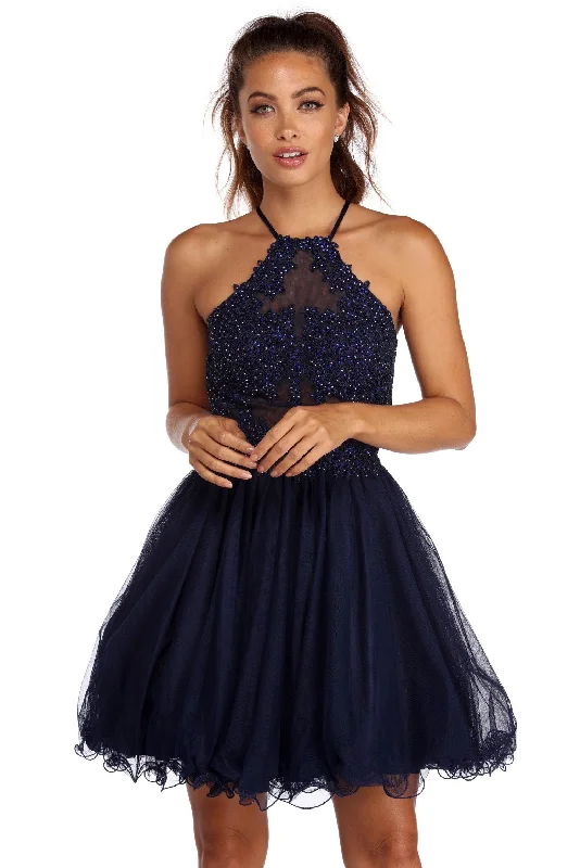 Daniella Midnight Dreams Tulle Dress Off-the-shoulder Chic Trendy