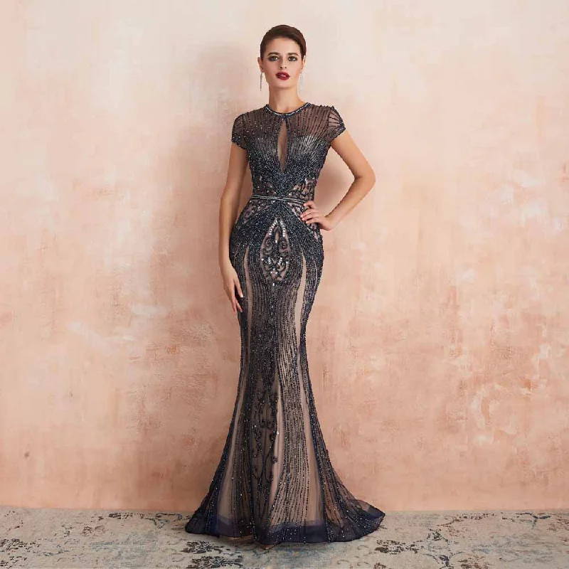 Black Retro Hollywood Fitted Maxi Formal Evening Dress EN3404 Tunics Exclusive limited Black Retro Hollywood Fitted Maxi Formal Evening Dress EN3404 Tunics Exclusive limited