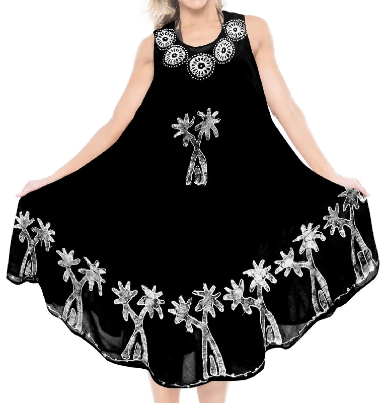 LA LEELA Casual DRESS Beach Cover up Rayon Batik Aloha Beach Women Top Floral Black Plus Size Tunics Bridal satin LA LEELA Casual DRESS Beach Cover up Rayon Batik Aloha Beach Women Top Floral Black Plus Size Tunics Bridal satin