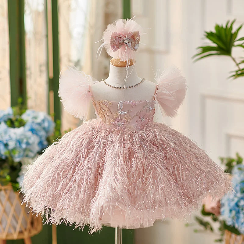 Luxurious Baby Girl Formal Puffy Party Dress Girl Fluffy Pageant Princess Dress Tunics Chic fashionable Luxurious Baby Girl Formal Puffy Party Dress Girl Fluffy Pageant Princess Dress Tunics Chic fashionable