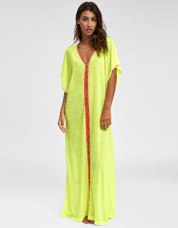 Inca Abaya Dress - Lemon Tunics Plaid country