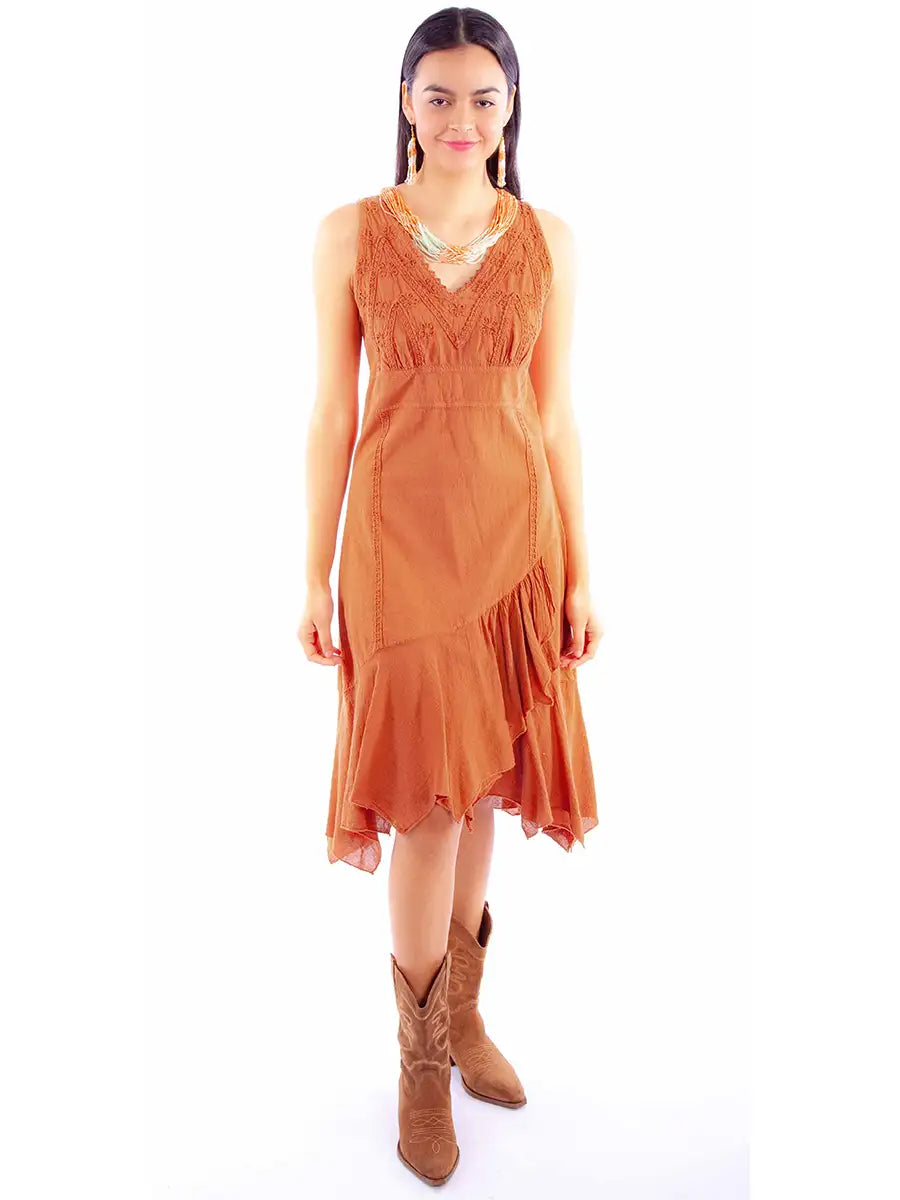 Scully Cantina Sleeveless Embroidered Dress (PSL-271) - Women's Sundress Elegant Long Evening Scully Cantina Sleeveless Embroidered Dress (PSL-271) - Women's Sundress Elegant Long Evening