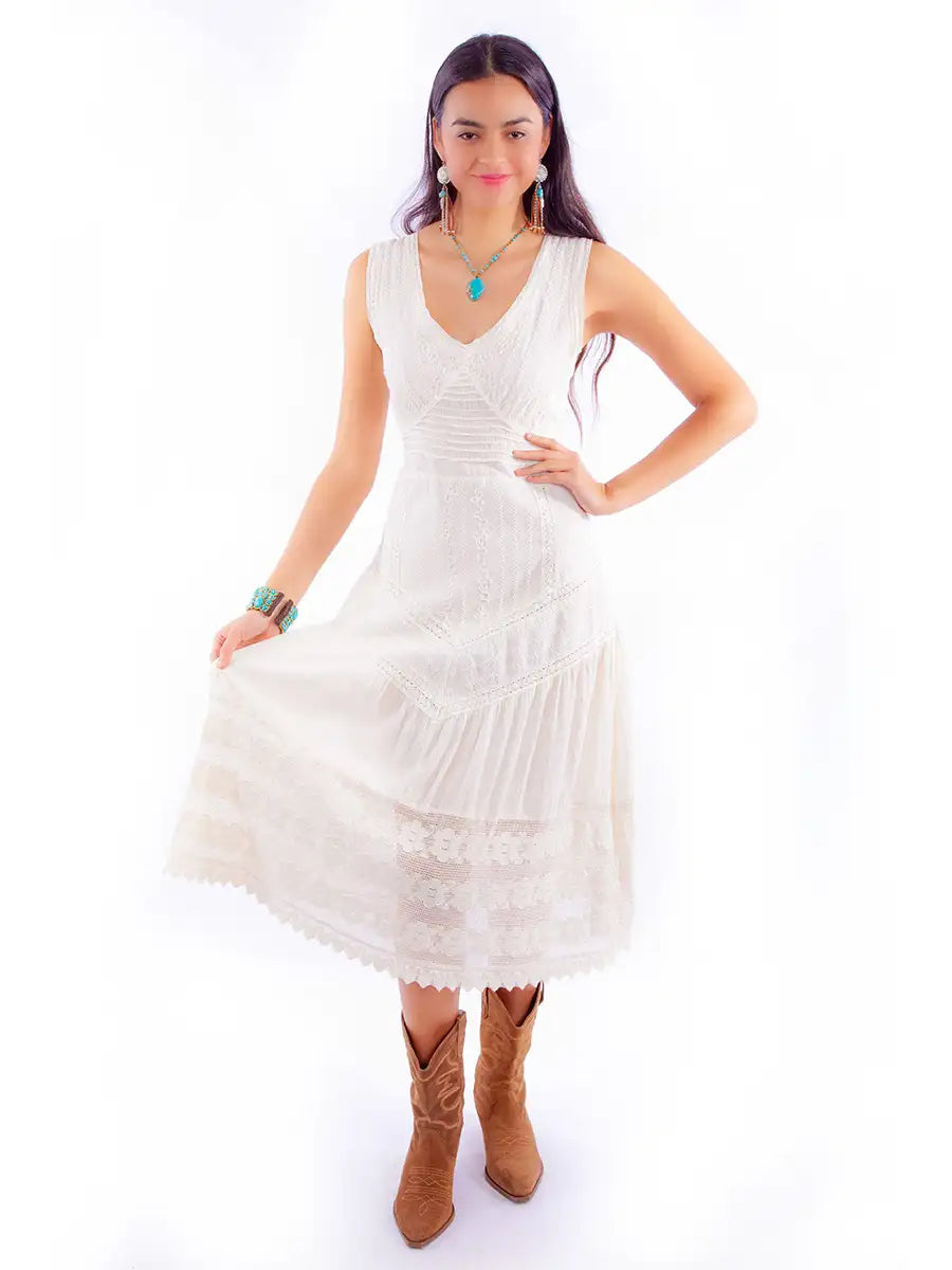 Scully Cantina Sleeveless Lace Dress (PSL-269) - Women's Sundress Maxi Flowy Bohemian Scully Cantina Sleeveless Lace Dress (PSL-269) - Women's Sundress Maxi Flowy Bohemian