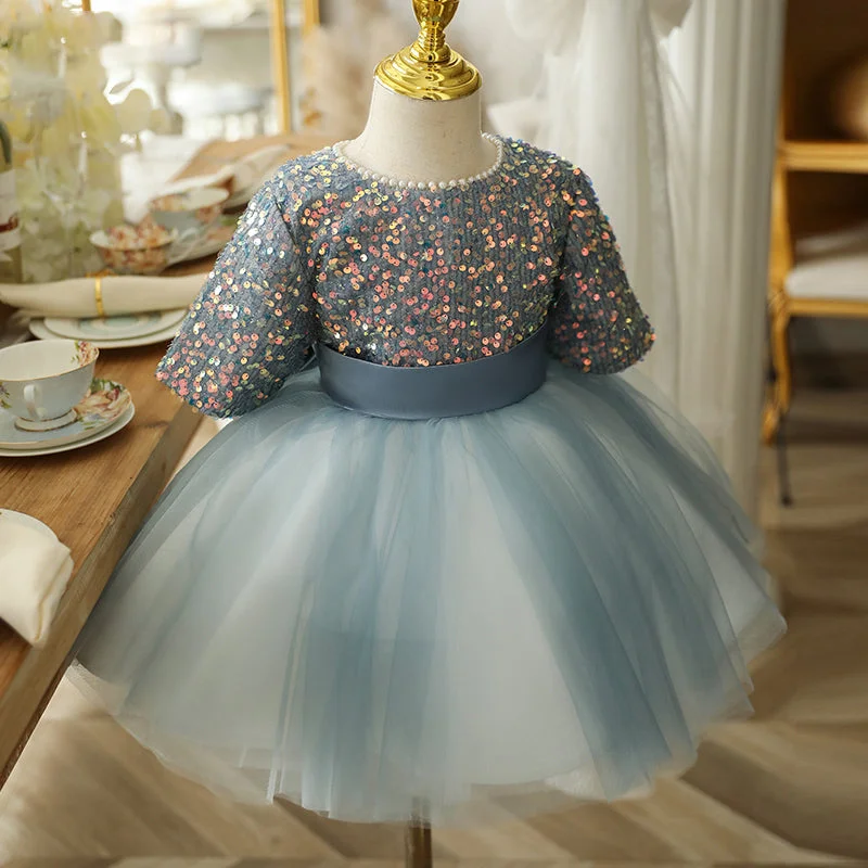 Baby Girl Princess Dress Toddler Summer Sequins Flowers Puffy Birthday Party Dresses Tunics Spring floral Baby Girl Princess Dress Toddler Summer Sequins Flowers Puffy Birthday Party Dresses Tunics Spring floral